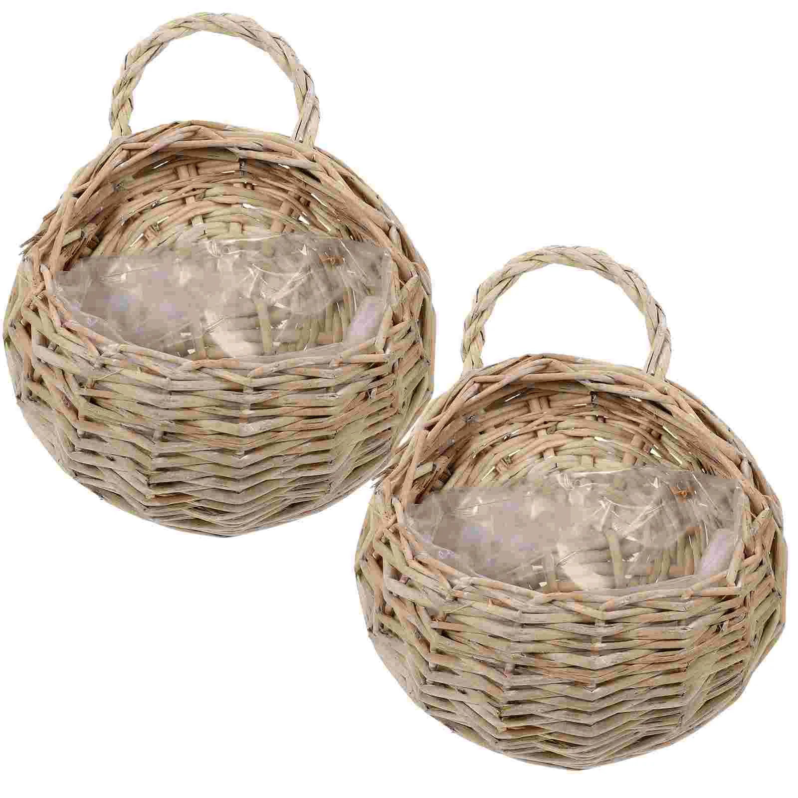 

Doitool Rattan Hanging Greenery Decor For Kids - Round Plant Faux Outdoor Plantss Bonsai Flowerpot - Woven Greenery Decor Flower