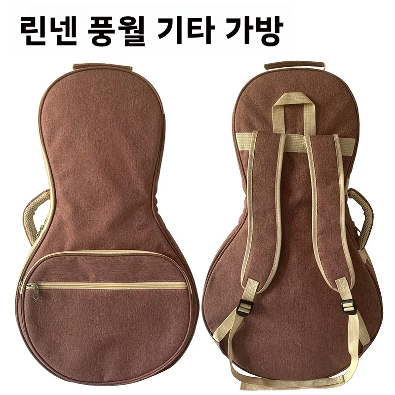 블랙 옥스포드 천 소재 문 기타 가방, 소프트 패딩 이중 어깨끈 방수 충격 방지 악기 케이스 액세서리