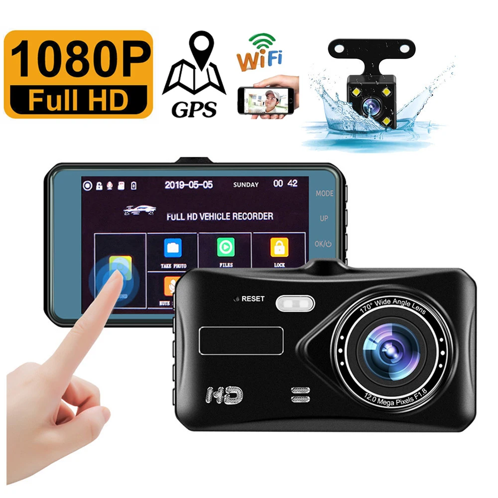 Dash Cam For Car Auto DVR 4K Dashcam Car Camera Video Recorder With Rear  View Camera Black Box Drive Recorder 3 Inch WiFi GPS - AliExpress