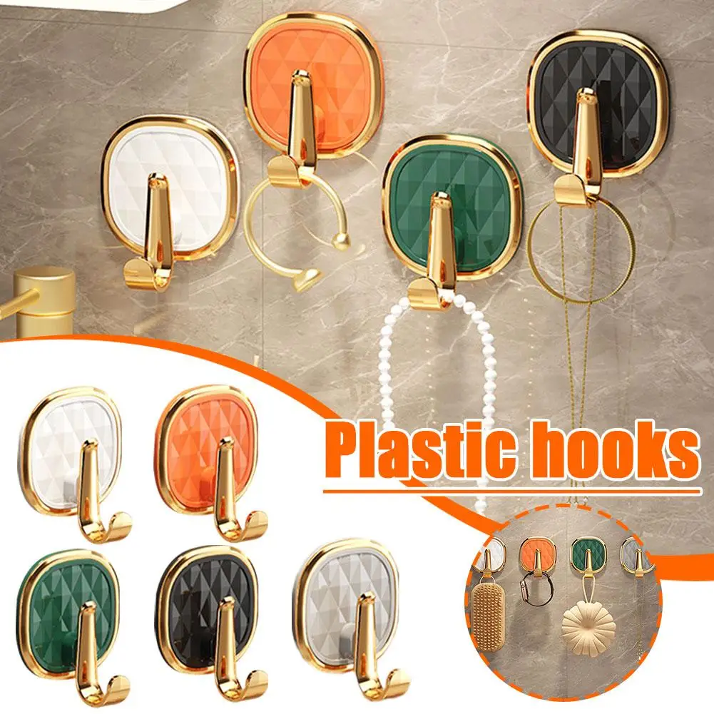 Description Picture 4 of item1PCS/5PCS Self Adhesive Wall Hook Door Mounted Hanger Towel Holder Kitchen Bathroom Stick Heavy Duty Storage Organizer