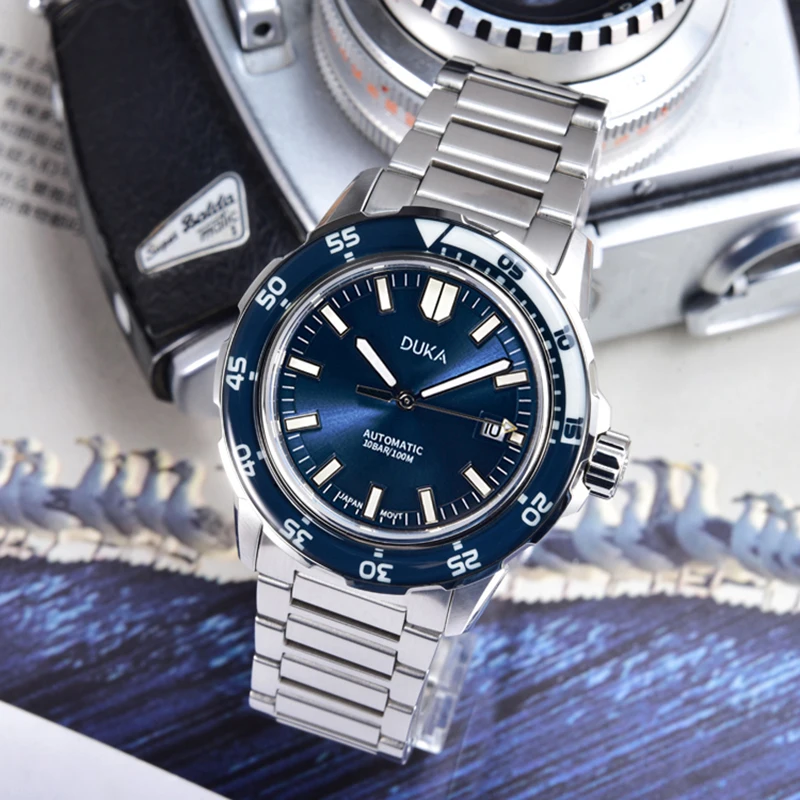 DUKA Watch Brand Luxury Automatic Watch Men's Mechanical Watch Men's Japan NH35 Ceramic Bezel 100m Steel Diving Watch 2023 New