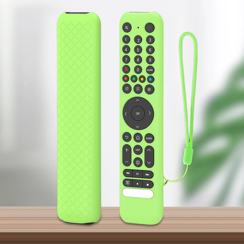 Housse silicone pour télécommande TCL RC833 GUB1, teinte bleue, s'adapte parfaitement aux boutons.