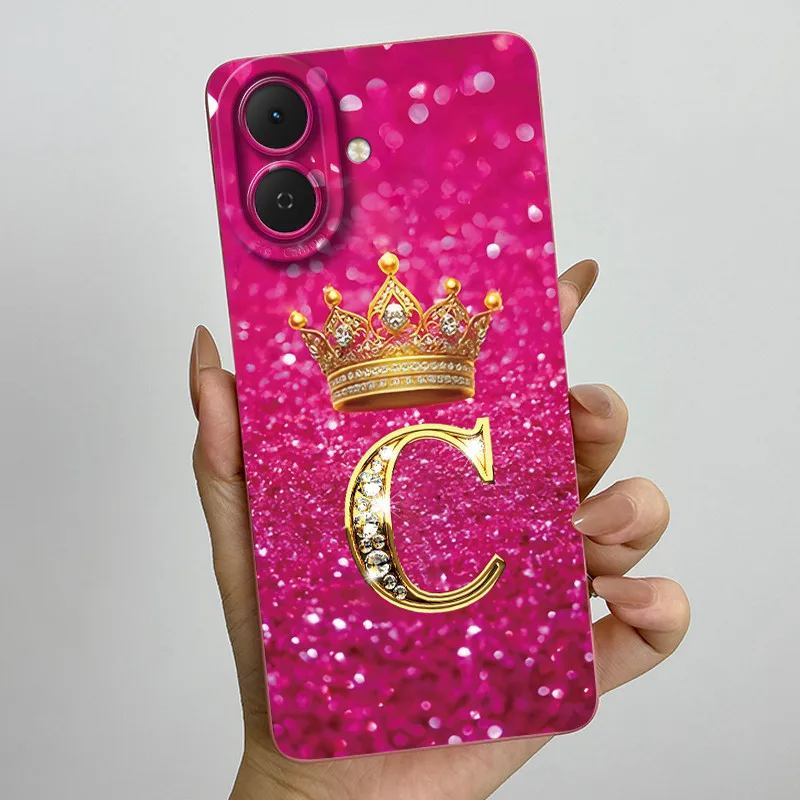 Luxury Crown Letters Soft Phone Case with Camera Protection