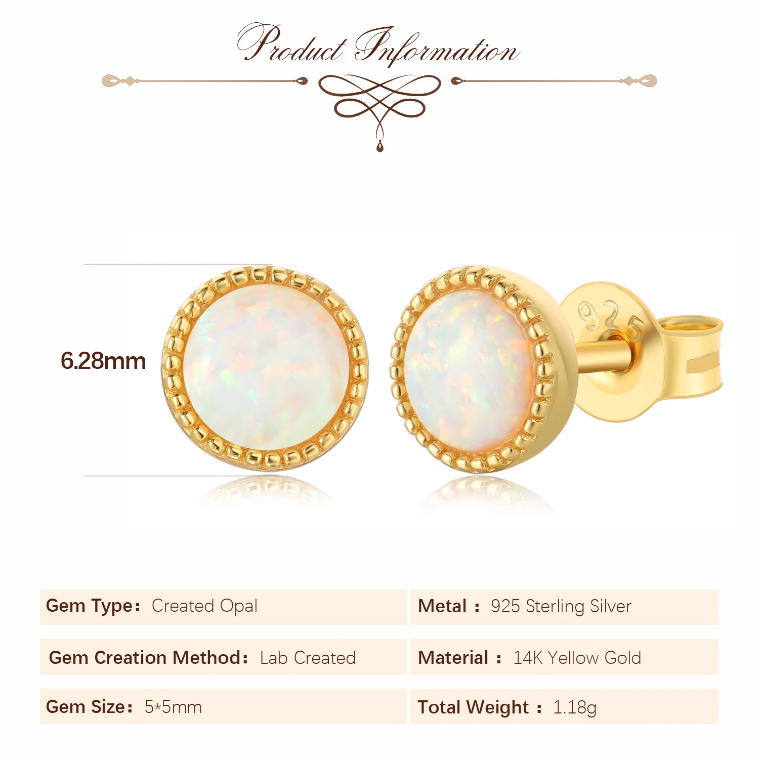 Orecchini A Fiore Con Opale Rosa In Argento Sterling 925 – Ipoallergenici, 11x11 Mm, Regalo Per Donna - 2