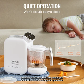 VEVOR Baby Food Maker 430W with 750 ml Tritan Bowl SUS304 5 in 1 Blender Steamer Grinder for Food Fruit Vegetable Meat 6