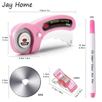 45mm Rotary Cutter Kit with 5 Blades, 20 Clips & Fabric Marker for Sewing & Quilting - Image 2