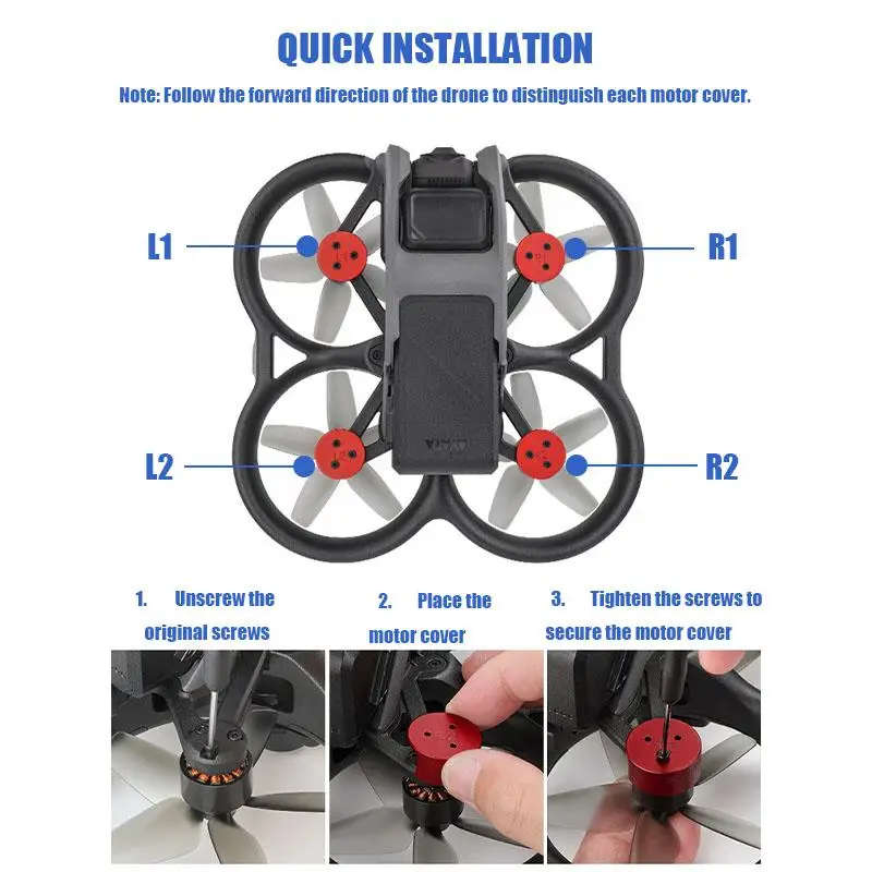 Cache-moteur aluminium DJI Avata – Protection anti-poussière ultra-légère