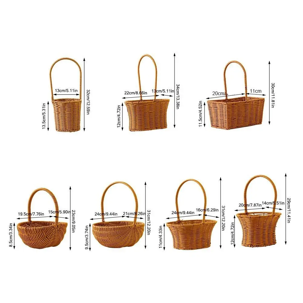 Creative Imitation Rattan Handhold Weaving Basket Home Decoration Sundries Organizer Toilet Rack Braid Storage Baskets