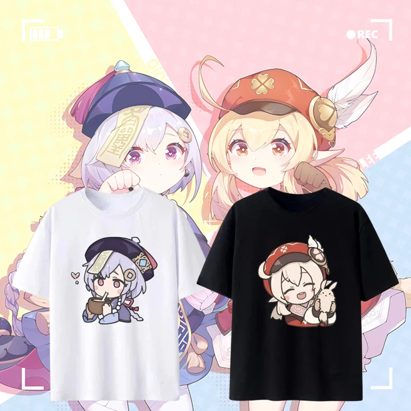 

Cartoon Print Tess Harajuku Girls Summer Short Sleeve Genshin Impact T-shirt Women's Clothing Kawaii Japanese Graphic Cute Tops