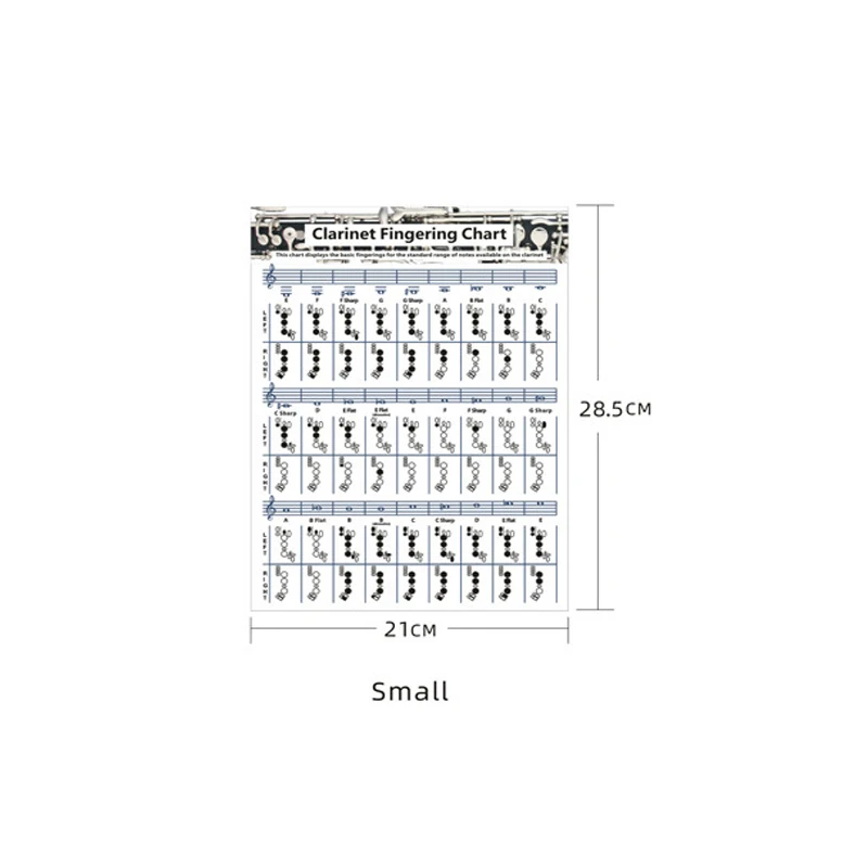 1PC Clarinet Chord Sheet Blackwind Chord Fingering Chart Fingering Practice Chart Copperplate Study Guide Tables
