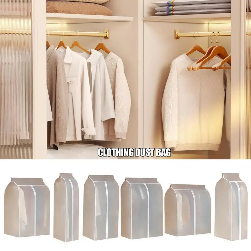 

Clothing Dust Bag Hang Clothes Covers Dust proof Garment Protector Transparent Waterproof Dust Cover with Zipper Garment Covers