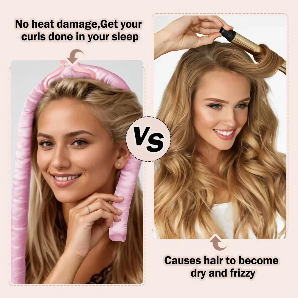 Hair Curling Tools Heatless Curling Rod Headband Night Cap No Heat Ribbon Lazy Rollers
