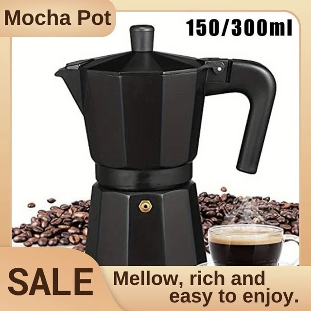 150/300/450ml Moka Pot Stovetop Camping Manual Cuban Coffee Maker Manual  Camping Cuban Coffee Brewer for Making Cappuccino Latte - AliExpress