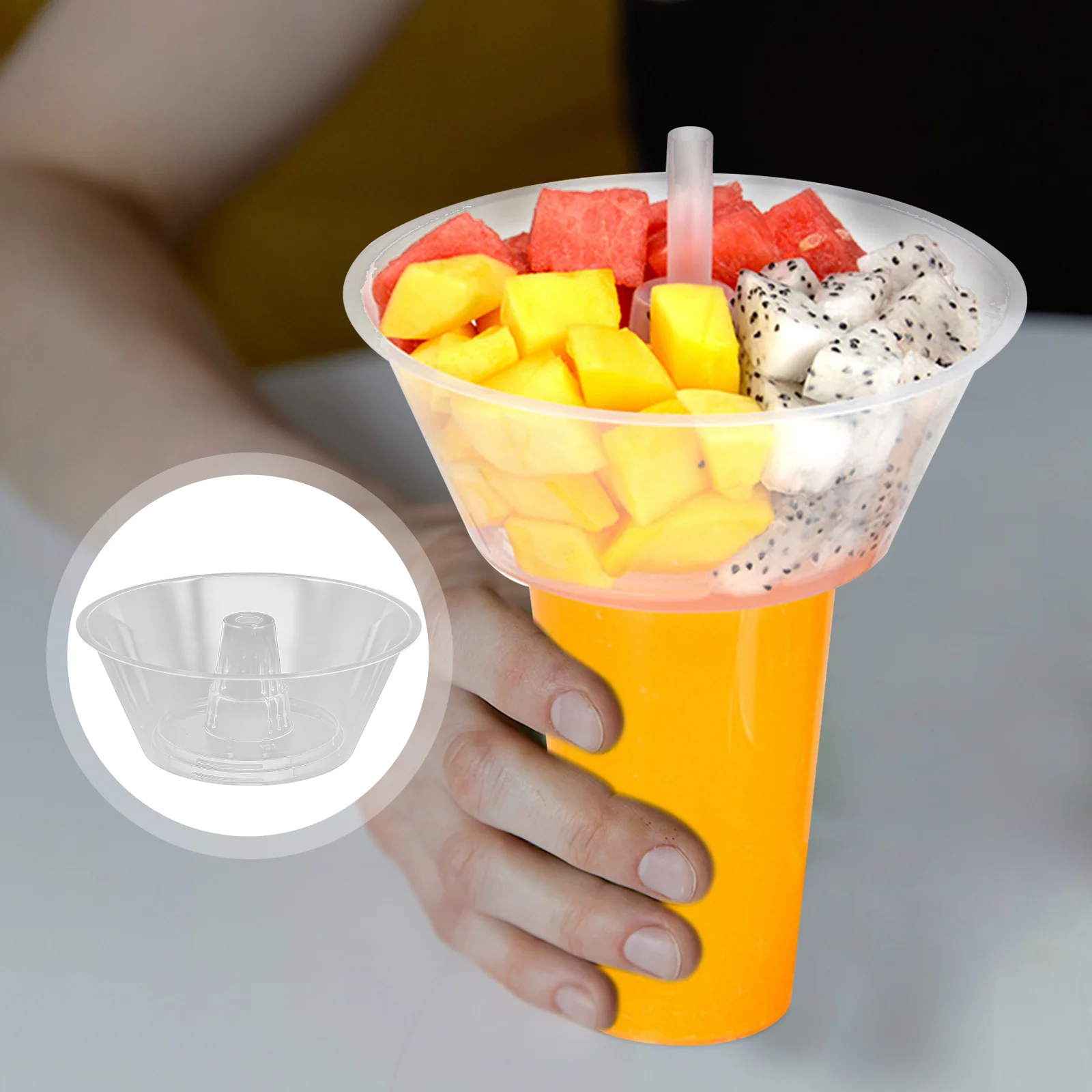 

Disposable Snack and Drink Cup Bowl Portable Drink Cup Top Bowls Convenient Outdoor Food Bowls