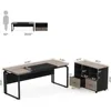 L-Shaped Executive Desk with Reversible File Cabinet, 63" Office Desk with Storage Drawers, L-Shaped Computer Desk wi 5