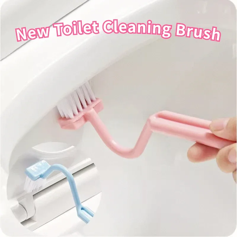 2024 New Toilet Cleaning Brush S Shape Portable Wc Scrubber Curved Side Bending Handle Corner 2