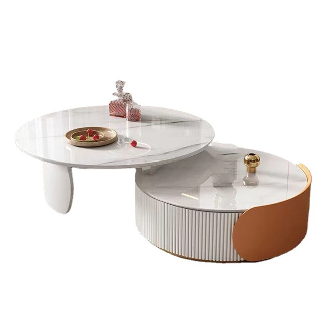 Nesting Coffee Table with Marble Pattern
