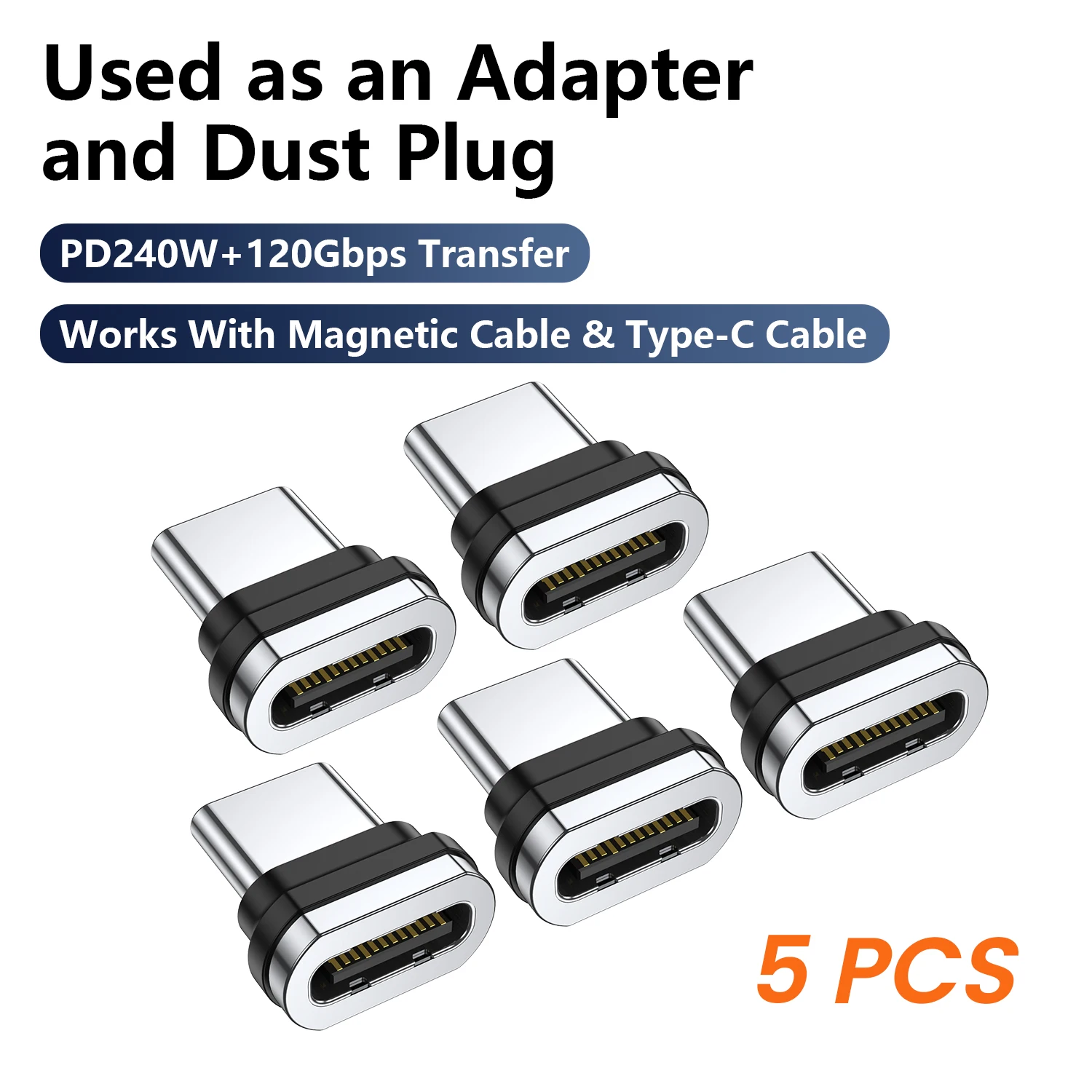 Magnetic USB-C Adapter - High-Speed 240W Charging & 120Gbps Data Transfer with 8K Video Support