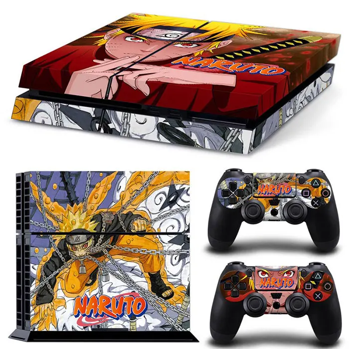 Japan Cartoon One Piece Luffy Pokemon Vinyl Skin Sticker for PS4 Slim Console and 2 Controllers Decal Cover Game Accessories 