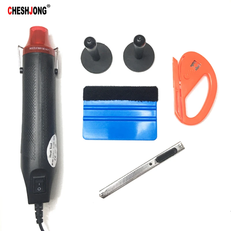 Cheshjong Adesivo Auto Strumenti Di Auto Viny Film Di Calore Pistola Elettrica Tool Kit Window Tint Foglio Di Imballaggio Magnetico Seccatoio Cutter C