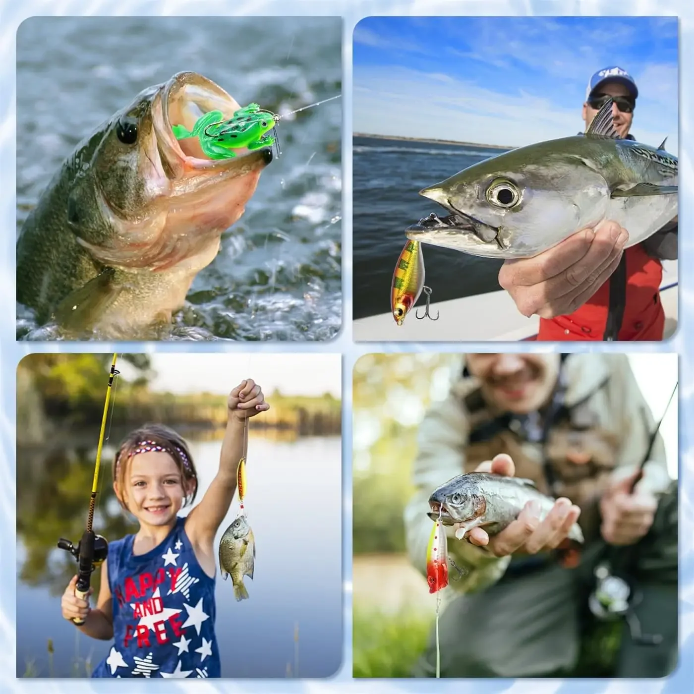 24Days Christmas Advent Calendar 2024 Fishing Christmas Countdown Calendar Fish Bait Calendar for Adult Men Boys Christmas Gift