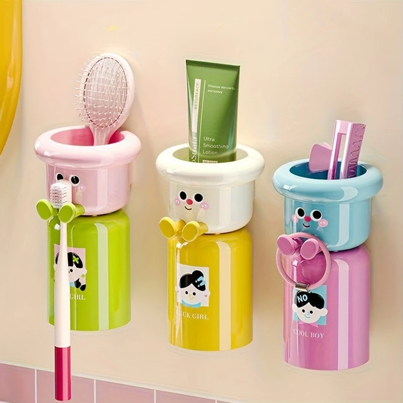 Magnetic Toothbrush Holder Wall Mounted Toothpaste Rack Storage_voghion.com