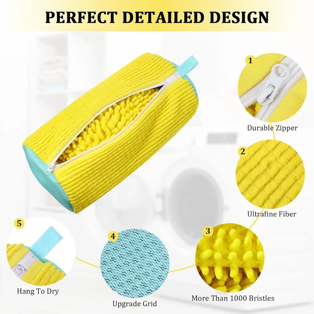 Laundry Bag Shoe Washing Bag Padded Net Protector for Fluffy Fibers Polyester Machine Friendly Drying Wash Bags for Shoes