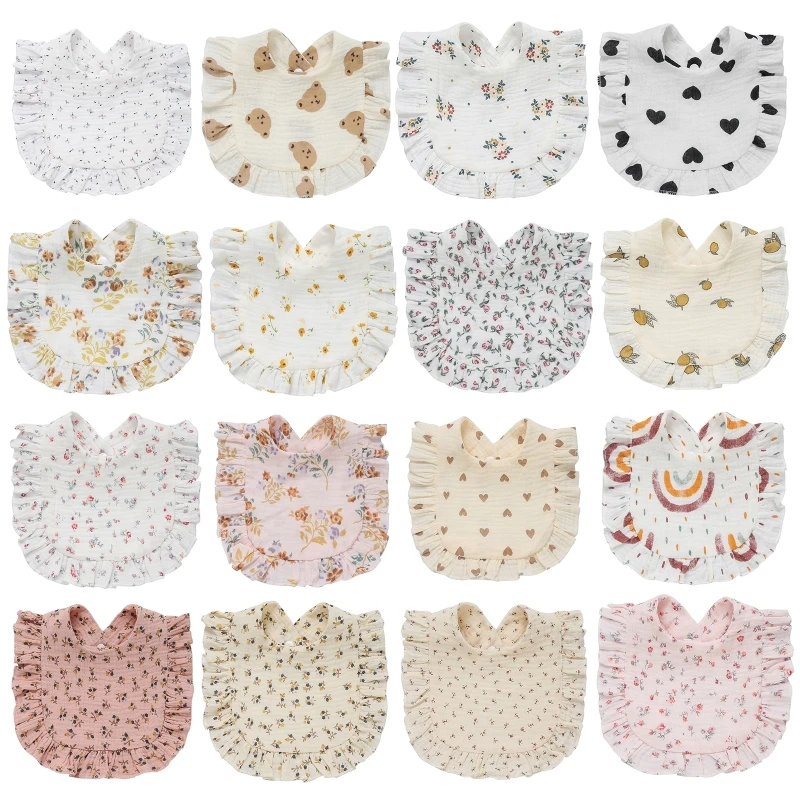 

Drool Bibs 3D Printing Floral Bib Baby Gender Neutral Soothing Nursing Burp Bib Drop shipping