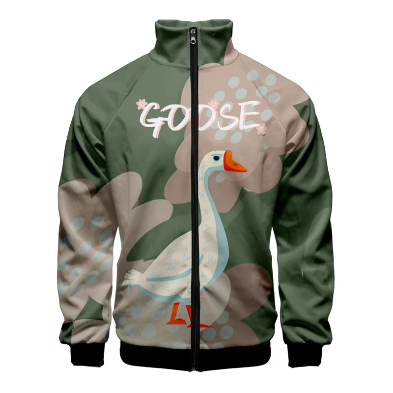thumbnail image 1 of Chaqueta con estampado 3D de animales de ganso para hombres y niños, abrigo de manga larga con estampado de dibujos animados, chaquetas con cremallera para primavera y otoño, 1 of 4