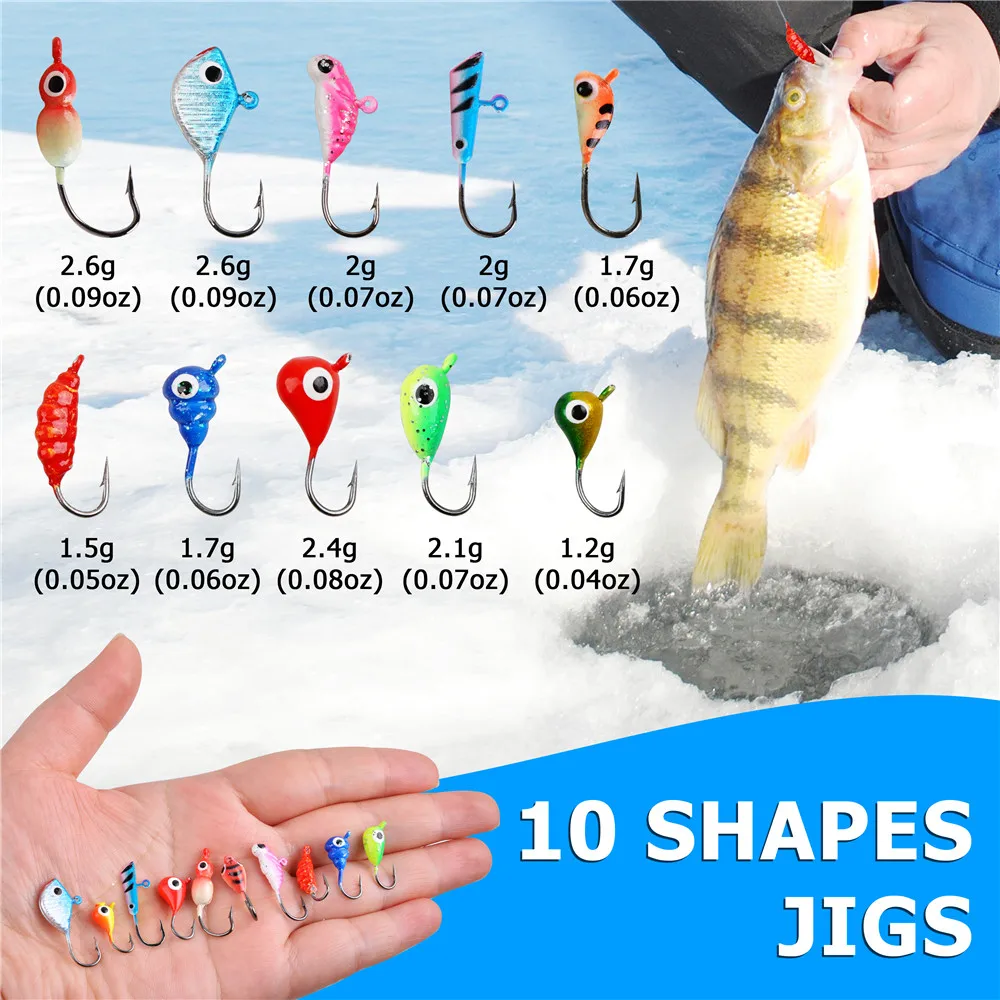 12/24Pcs ice fishing lure set Luminous ice jigs fishing baits for