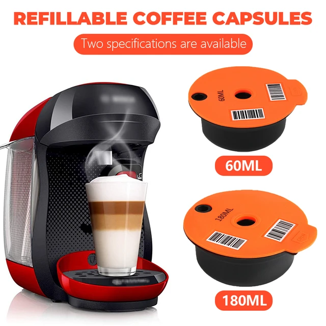 Capsules de café rechargeables 180/60ml, pour Machine Bosch-1 Tassimo-2,  riche en crème, accessoires