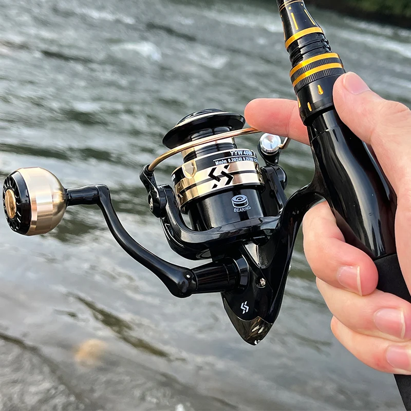 Spinning Fishing Reels Fishing Reels Spinning Fishing Accessory Sougayilang Fishing Reel Metal Spool 1000-4000 Max Drag 10kg EVA/Ball Grip Spinning Reel Saltwater Fresh for Carp Fishing