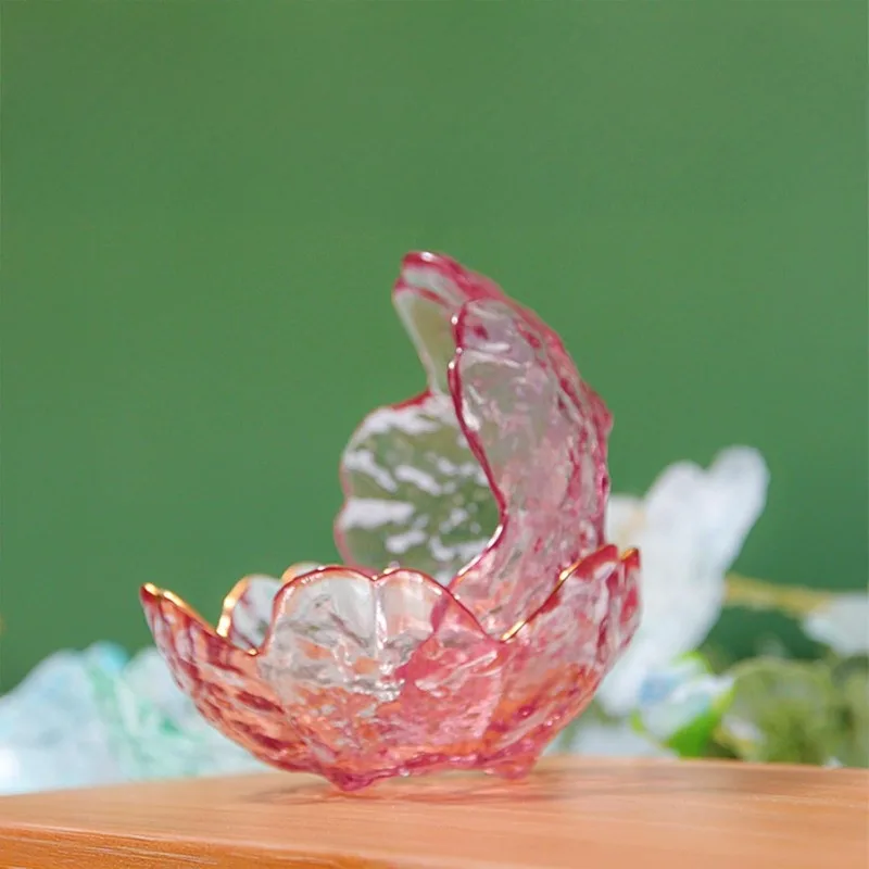 Incense Burner Candlestick Glass Cherry Blossom Incense Burner Candlestick with 9 Incense Holes Ash Collector Home Decoration