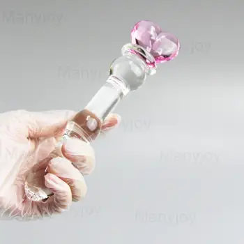 Pink Crystal Glass Dildo Artificial Penis Butt Vaginal Anal Plug G Spot Stimulation Ball Beads Masturbator for Women Gay Sex Toy 5