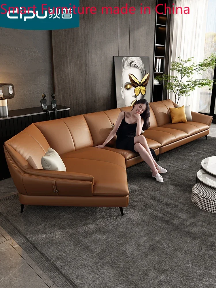 Divano In Pelle Estremamente Semplice Di Lusso Leggero Testa In Pelle Bovina Angolo Soggiorno Dimensioni Principessa Divano In Pelle Napa
