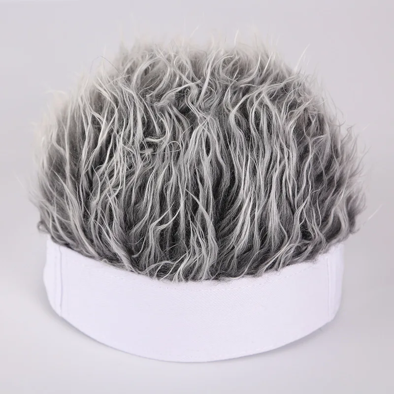 Men Women Visor Sun Cap Wig Peaked Fake Flair Hair Caps Party Outdoor Tactical Toupee Funny Hair Snapback Hats Beach Caps