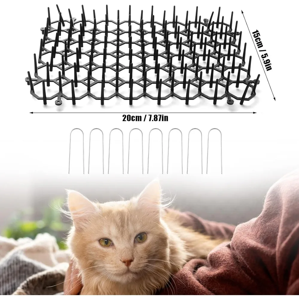 20 X 15cm Cat Repellent Garden Fence Anti Cat Animal Barrier, Equipped with A Fence To Ward Off Fearful Cats, Set of 20 Pieces