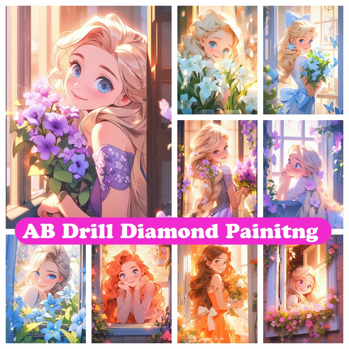 5D AB Diamond Painting DIY Disney Princess DIY Cross Stitch Embroidery  Craft Kit