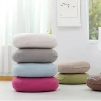 Round Shape 2 Size Cotton Linen Seat Cushion 1