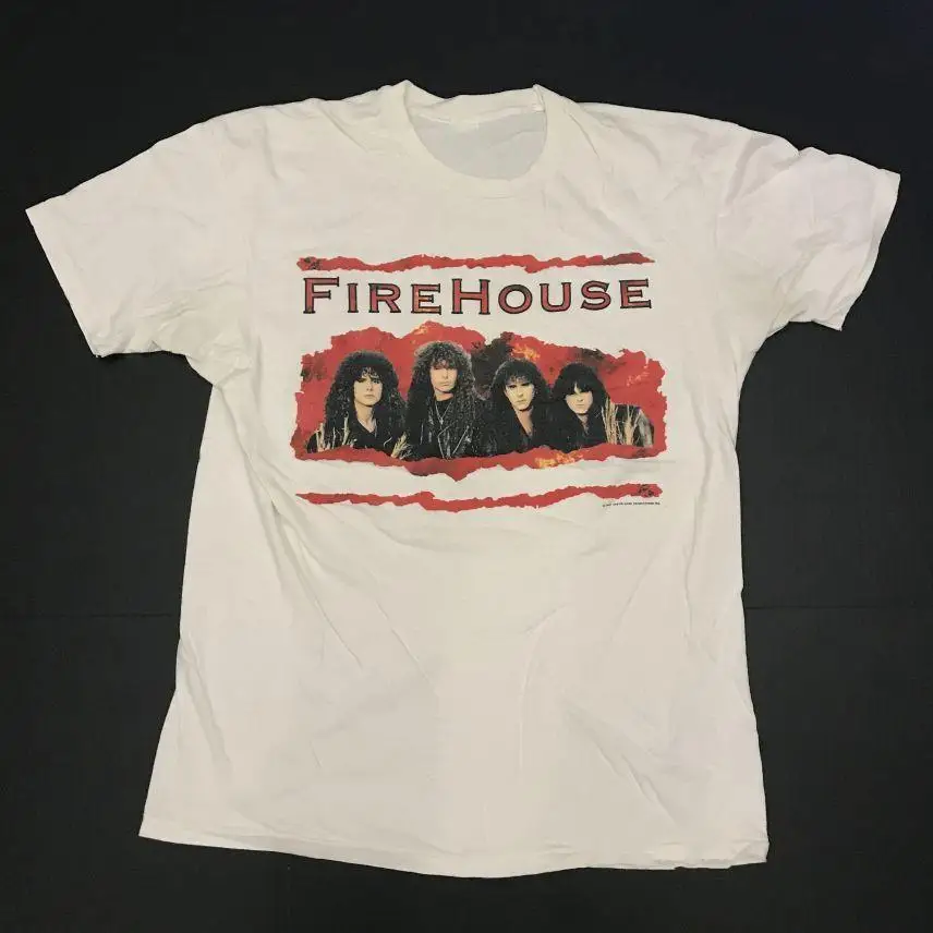 

Белая хлопковая Футболка для участников группы FireHouse, все размеры