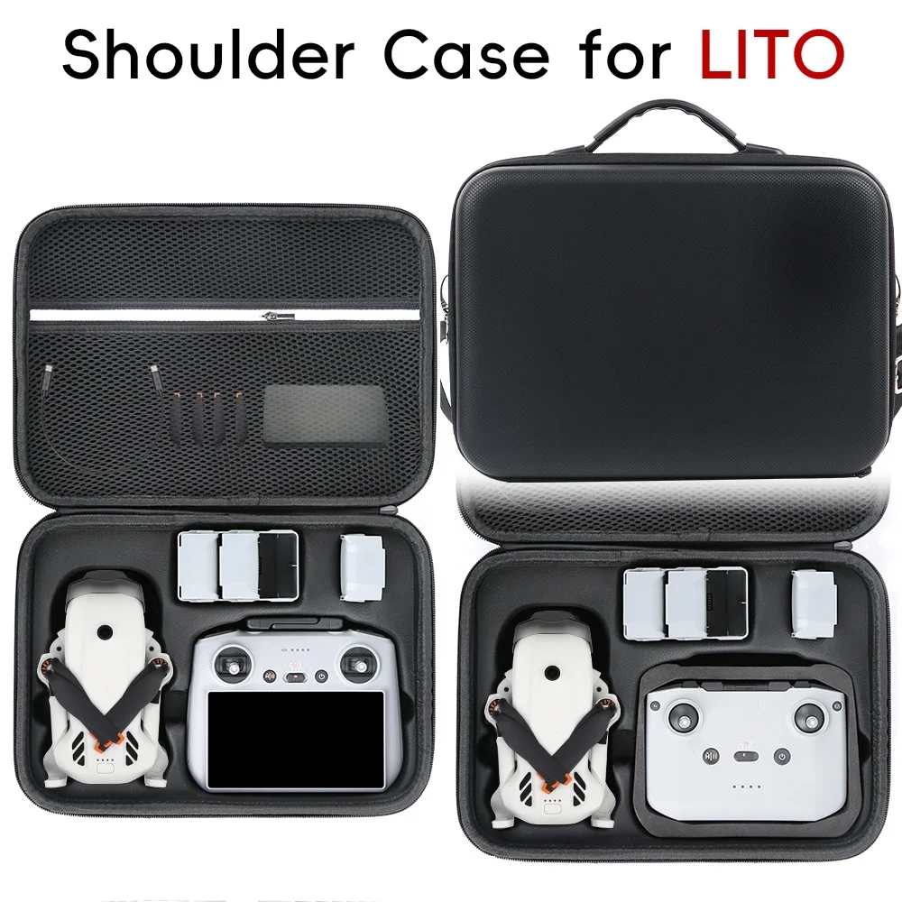 DJI Lito Fly More Combo용 휴대용 케이스, 어깨끈이 있는 대용량 여행용 보관 가방, 방수 PU 보호 커버