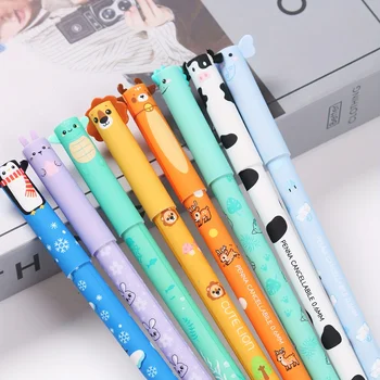 Confezione da 8 penne cancellabili a forma di animale per journaling, scrivere, forniture per ufficio, regali di compleanno, regali di Natale, idee regalo, penne gel