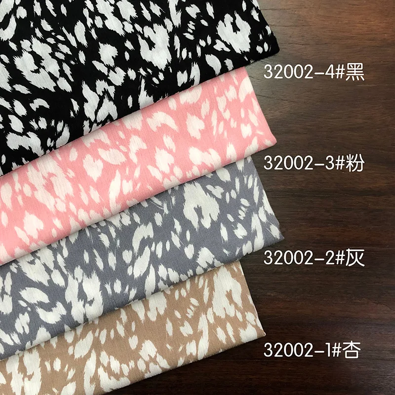 

Spring Summer Rayon Crepe Light Leopard Print New Women's and Children's Clothing Dress Pants Fabric