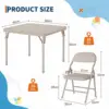 Garvee Kids Table and 2 Chairs Foldable Set, Space-Saving Children's Desk with Chairs for Playing, Drawing & Homework, for Kids Ages 3 and Up, White