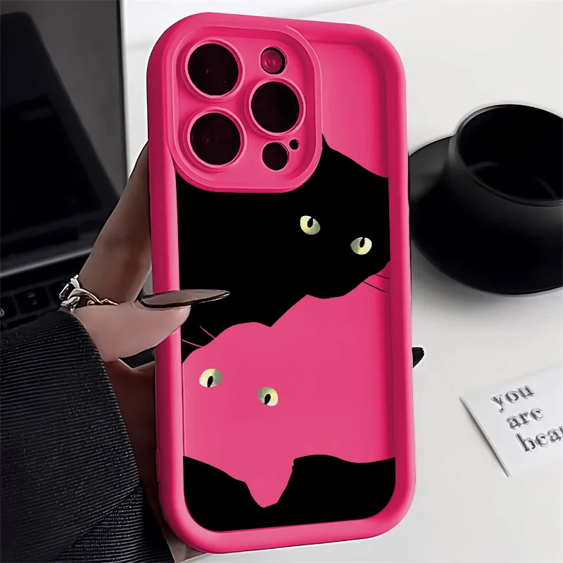 thumbnail image 1 of Soft TPU Phone Case For iPhone 13 Pro Max 11 15 14 12 XR X XS 7 8 Plus SE SE3 14promax 15promax Len Protection Cat Funda Cover, 1 of 5