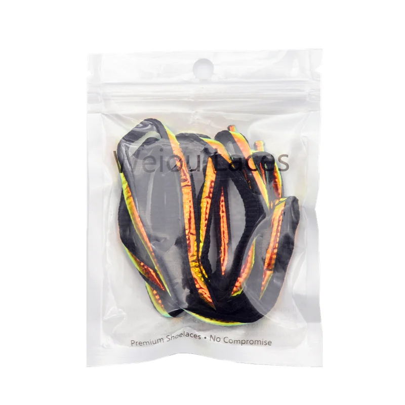 Weiou Creative Personality Shoelaces 0.8 Diameter Laser Tape With Semi-curcular Shoestring Atractive Men Ladies Sneakers Canvas
