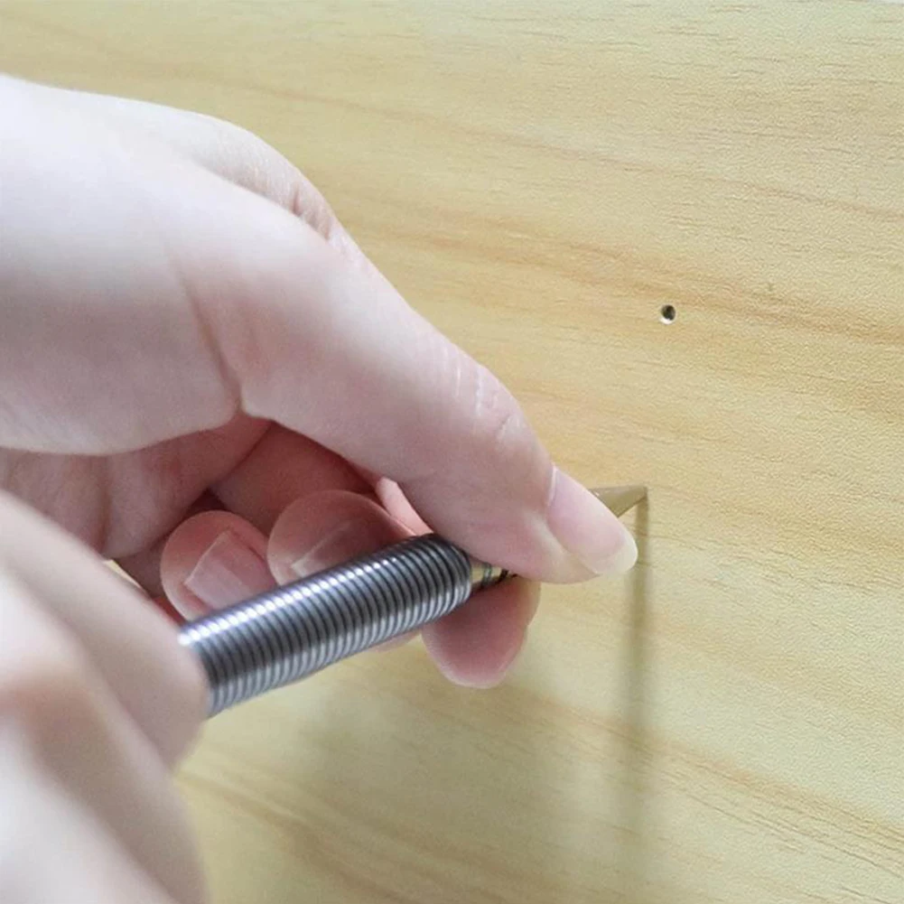 Dual Kopf Frühling Nagel Set Werkzeug Frühling Zentrum Punch Holzbearbeitung Metall Bohrer Hammerlose Gefederte Tür Scharnier Pin Remover Werkzeuge – Detail 13
