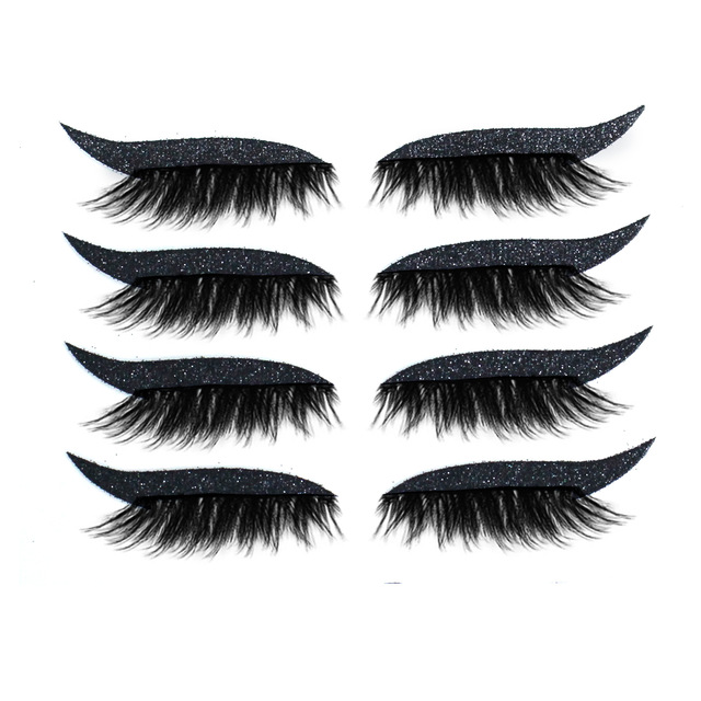Pairs False Eyelashes Eyeliner Sticker Self-Adhesive Cat Eyes Strips Reusable Waterproof Shiny Eyeliner Stickers Makeup Tools