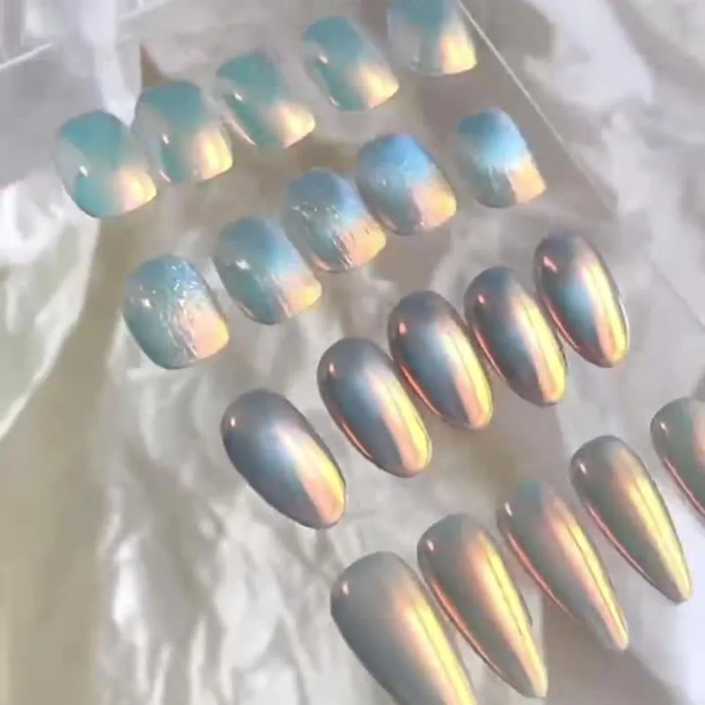 Aurora Colorful Chrome Unicorn Nail Powder Moonlight Mirror Glitter Pigment Metallic Effect UV Gel Polish Powder