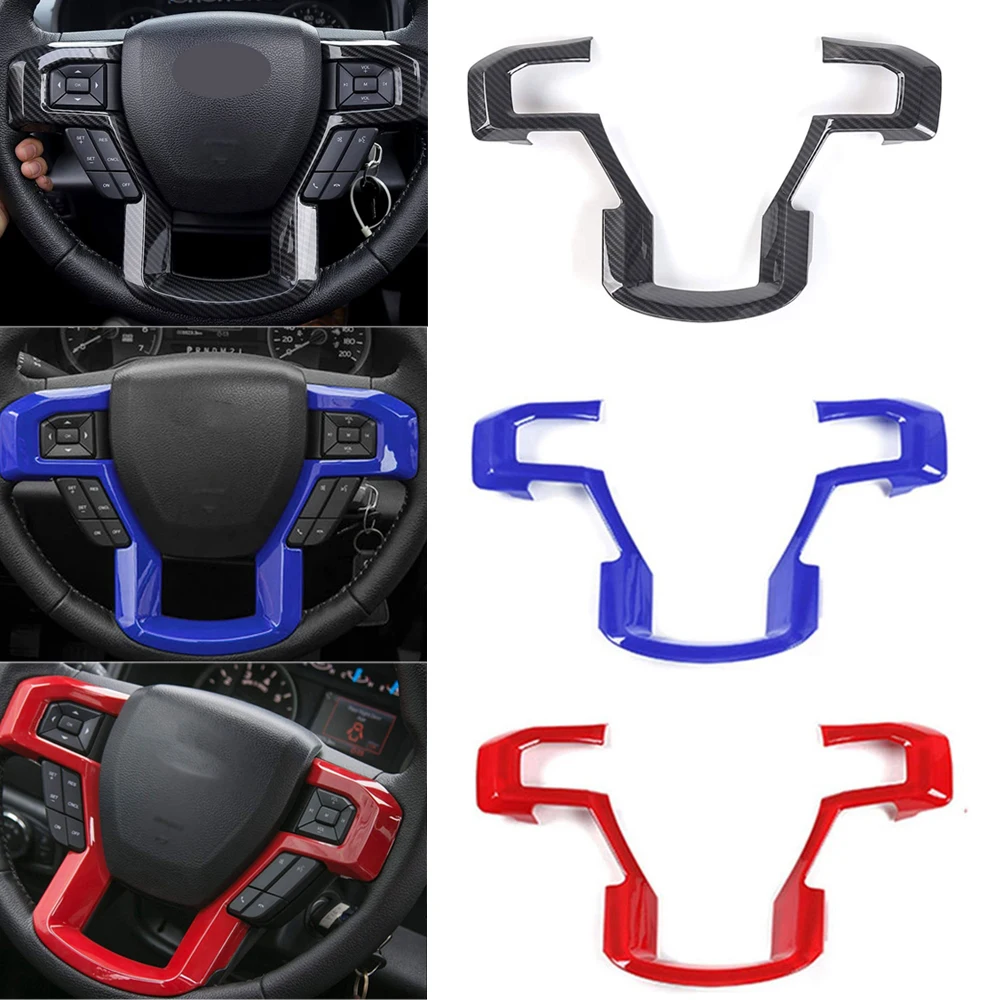 

Carbon Fiber For Ford F150 F250 F350 Car Steering Wheel Panel Cover Sticker Moulding Trim Protector Styling Accessories